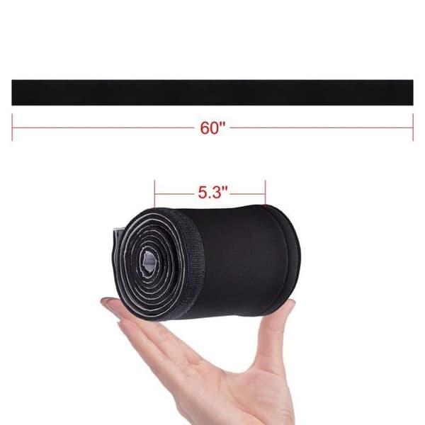 Neoprenkabelorganisatör med kardborre (149cm*13,4cm), kabelskydd idealisk för förvaring av TV- eller datorkablar-AGPTEK