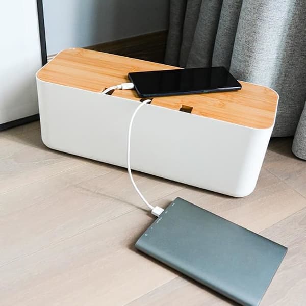 Cable Organizer Box - CIKONIELF - Dammtät uttagsskydd - Värmeavledning - Vit