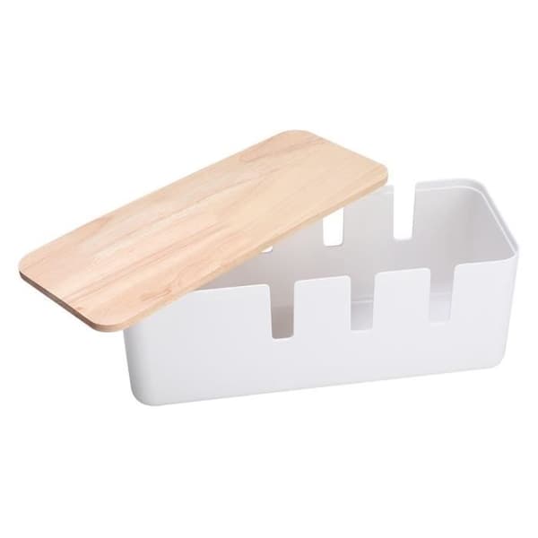 Förvaringslåda - OMABETA - Kabelorganisatör - Trälock - Effektiv ventilation - Halkskyddad