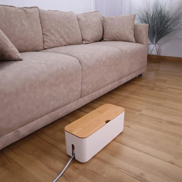 Kabelhanteringsbox för förlängningssladd Kabel Prydlig Stark Kabelbox Sladdgömma Hållare Stor Vit
