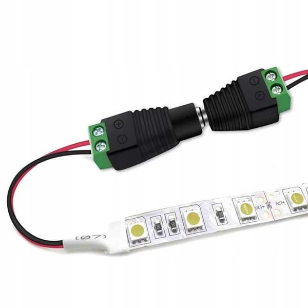 DC 2.1/5.5 stik med hurtigstik til MONO LED-strimler