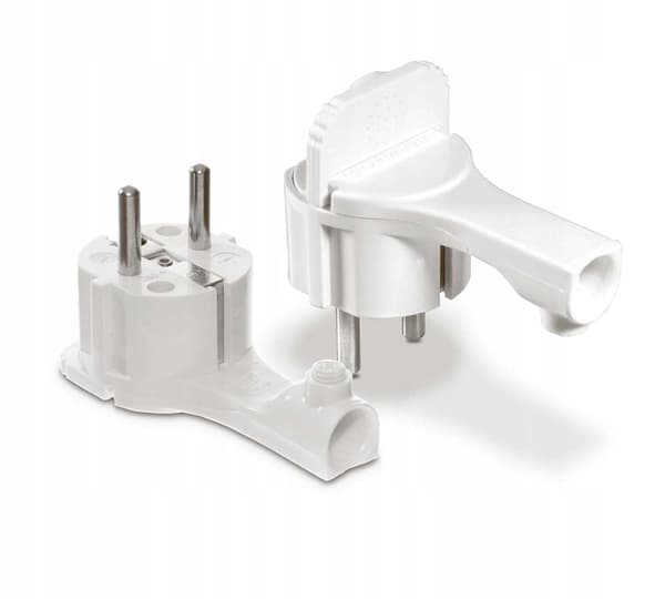 Elcan vit Z/U platt vinkelplugg