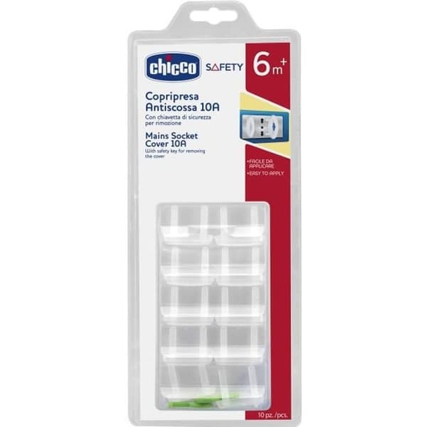 Chicco Socket Covers med nyckel +6m 10 enheter