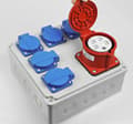 Miniatyrbild 1 av 3: Kraftfördelningscentral för byggarbetsplats, byggfördelningscentral, kraftfördelningscentral, RSBO 1x32A 4P, 5x 230V
