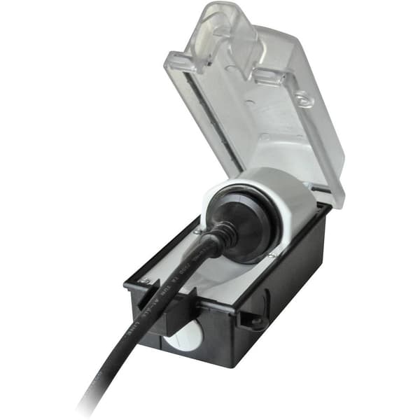 interBär 9015-001.01 Eluttag Utanpåliggande låsbar IP44 Svart, Transparent