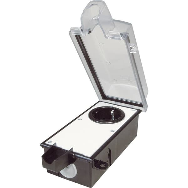interBär 9015-002.81 Eluttag Utanpåliggande låsbar Svart, Transparent