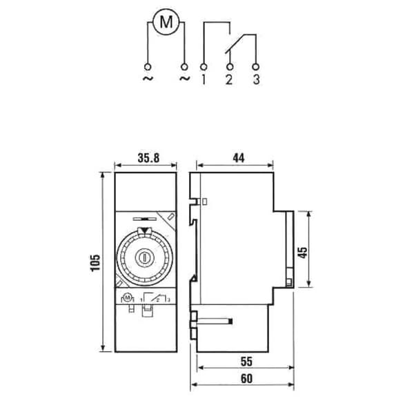 kopplingsur för DIN-skena Driftspänning: 230 V/AC Finder 12.01.8.230.0000 1 switch 16 A 250 V/AC Dagsprogram, Motordrif