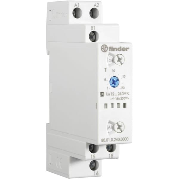 Finder 80.01.0.240.0000 80.01.0.240.0000 Tidsrelä Multifunktionell 1 st Tidsdomän: 24 h (max) 1 switch