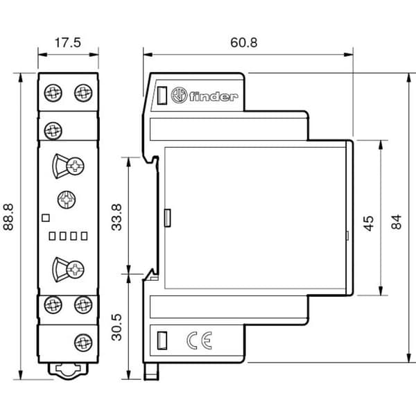 Finder 80.21.0.240.0000 80.21.0.240.0000 Tidsrelä Monofunktionell 1 st Tidsdomän: 0.1 s - 20 h 1 switch