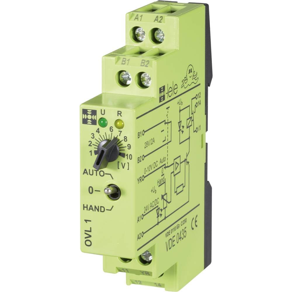 Koppar-relä 1 st 24 V/DC, 24 V/AC 5 A 1 switch tele OVL1 24 V/AC/DC 0 - 10 V