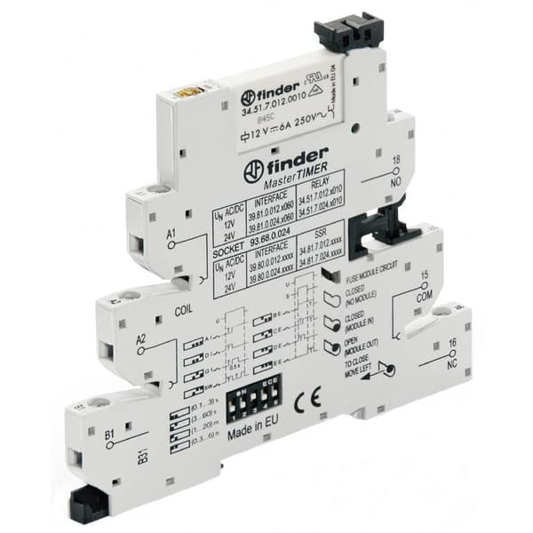 Finder 39.81.0.012.0060 Koppar-relä 12 V/DC, 12 V/AC 6 A 1 switch 1 st