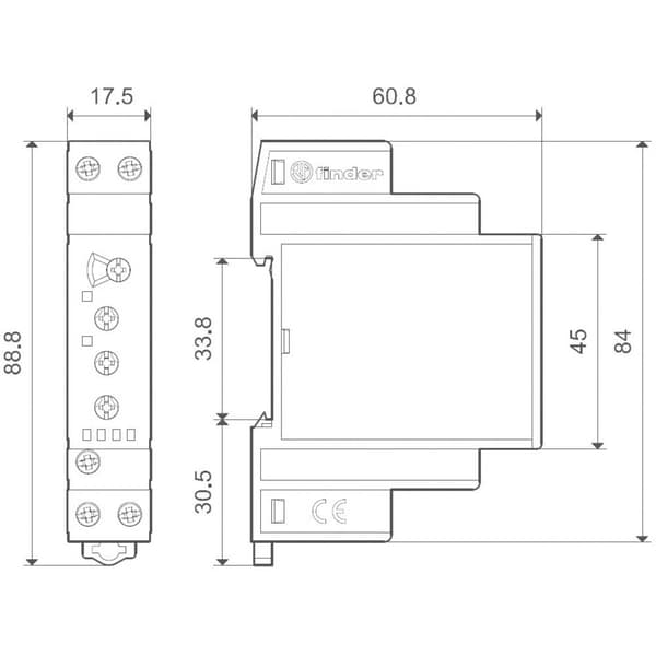 Finder 70.11.8.230.2022 Övervakningsreläer 220 - 240 V/AC 1 switch 1 st