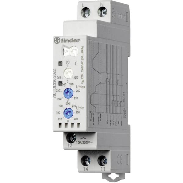 Finder 70.11.8.230.2022 Övervakningsreläer 220 - 240 V/AC 1 switch 1 st