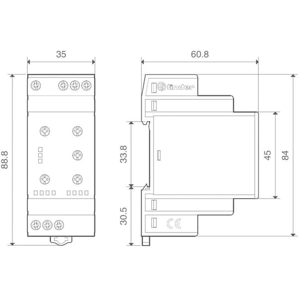 Finder 70.41.8.400.2030 Övervakningsreläer 380 - 415 V/AC 1 switch 1 st