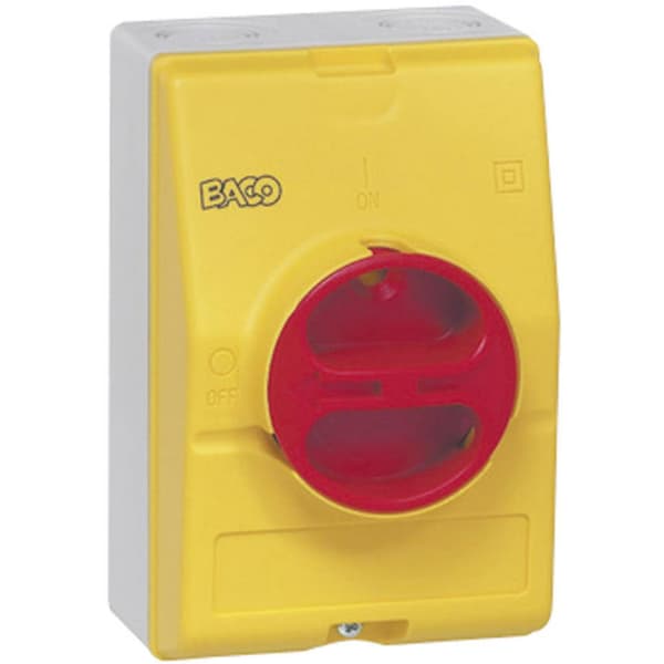 BACO 172361 Lastfrånskiljare 63 A 1 x 90 ° Gul, Röd 1 st