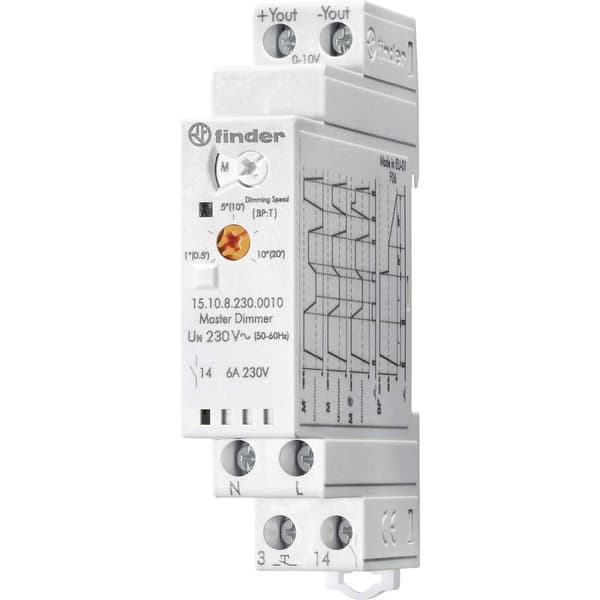 Dimmer för DIN-skena 1 st Finder 15.10.8.230.0010 Driftspänning:230 V/AC