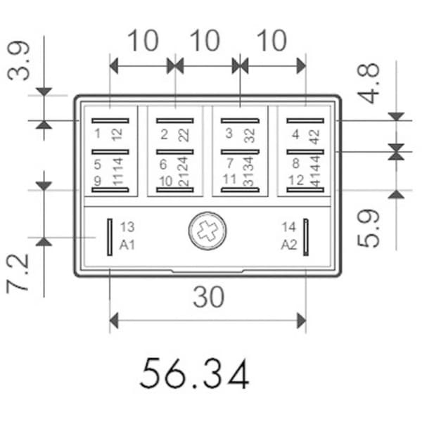 Finder 56.34.9.012.0040 Insticks-relä 12 V/DC 12 A 4 switch 1 st