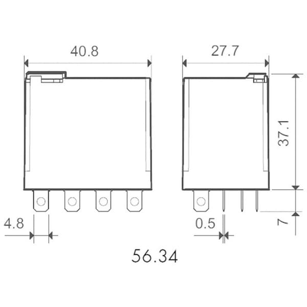 Finder 56.34.9.012.0040 Insticks-relä 12 V/DC 12 A 4 switch 1 st