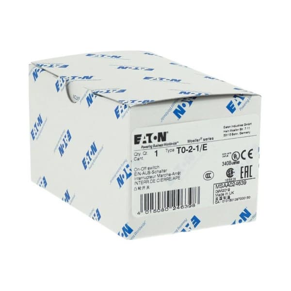 Eaton T0-2-1/E Kamomkopplare 20 A 1 x 90 ° Grå, Svart 1 st
