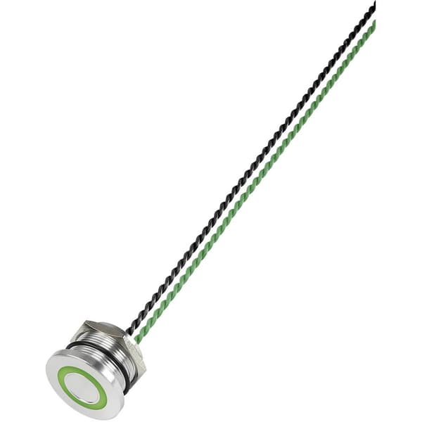 TRU COMPONENTS 649962 PS223P10Y01G24T Piezo-switch Grön (Ø) 28 mm 1 st