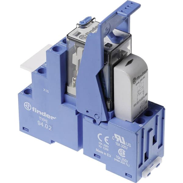 Finder 58.32.9.024.2050 Relämodul Nominell spänning: 24 V/DC Växelström (max): 10 A 2 switch 1 st