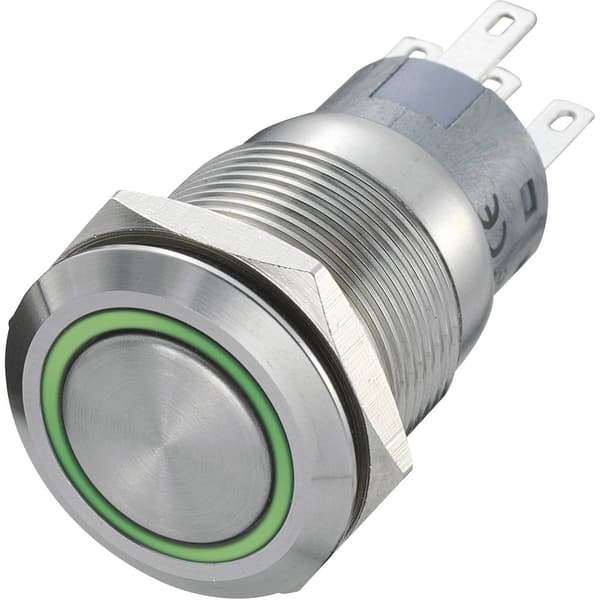 TRU COMPONENTS 702462 LAS1-AGQ-11E/R-G Vandalskyddad Tryckströmställare 250 V/AC 5 A 1x Av/(På) momentan Röd, Grön IP67