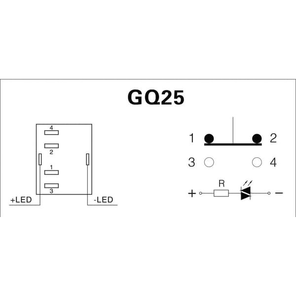 TRU COMPONENTS 701790 GQ25-11E/B/12V Vandalskyddad Tryckströmställare 250 V/AC 5 A 1x På/(På) momentan Blå IP65 1 st