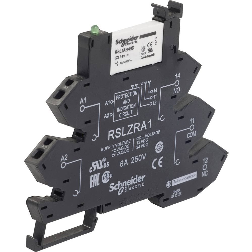 Insticks-relä 1 st 24 V/DC, 24 V/AC 6 A 1 switch Schneider Electric RSL1PRBU