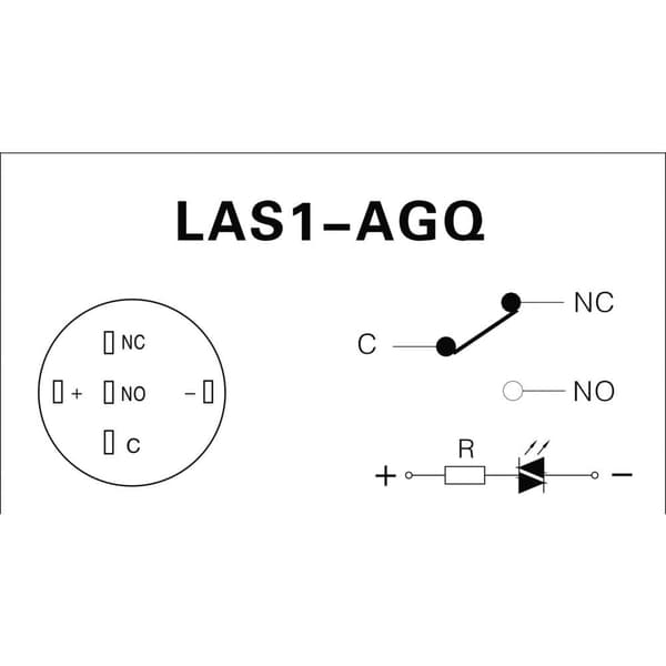TRU COMPONENTS 701308 LAS1-AGQ-11E, RD Vandalskyddad Tryckströmställare 250 V/AC 5 A 1x På/(På) momentan Röd IP67 1 st