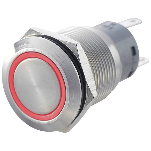 TRU COMPONENTS 701308 LAS1-AGQ-11E, RD Vandalskyddad Tryckströmställare 250 V/AC 5 A 1x På/(På) momentan Röd IP67 1 st