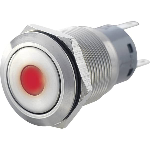 TRU COMPONENTS 701292 LAS1-AGQ-11D, RD Vandalskyddad Tryckströmställare 250 V/AC 5 A 1x På/(På) momentan Röd IP67 1 st