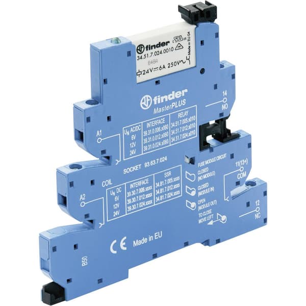 Finder 39.31.0.006.0060 Koppar-relä 6 V/DC, 6 V/AC 6 A 1 switch 1 st