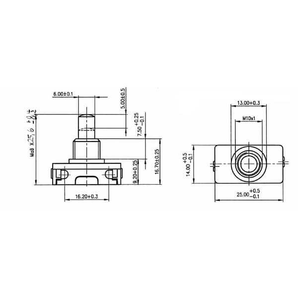 interBär 3030-201.03 3030-201.03 Tryckströmbrytare 250 V/AC 2 A 1x Av/På låsande (L x B) 25 mm x 14 mm 1 st