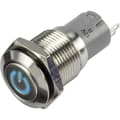 Miniatyrbild 1 av 2: TRU COMPONENTS 1303018 LAS2GQF-11ZDT/B/12V/S/P Tryckströmbrytare 48 V/DC 2 A 1x På/På låsande Blå IP65 1 st