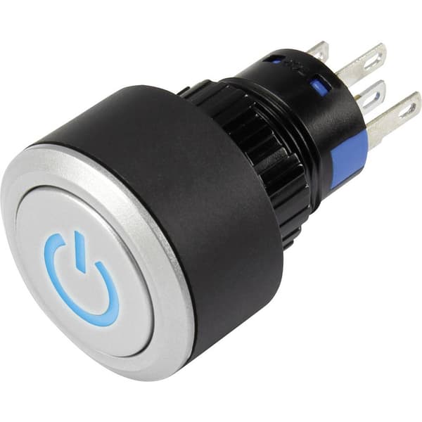 TRU COMPONENTS 1303031 LAS1-AWY-11T/B/12V/P Tryckströmställare 250 V/AC 3 A 1x Av/(På) momentan Blå IP65 1 st
