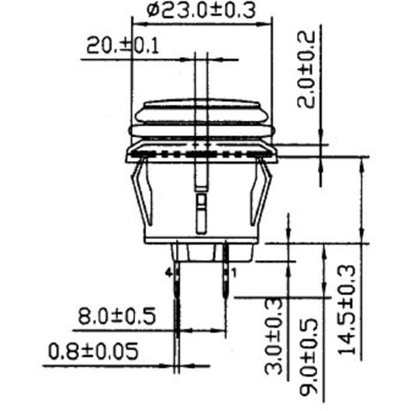 TRU COMPONENTS 1587920 TC-R13-527D2B Tryckströmbrytare 14 V/DC 20 A 1x På/Av låsande Blå 1 st