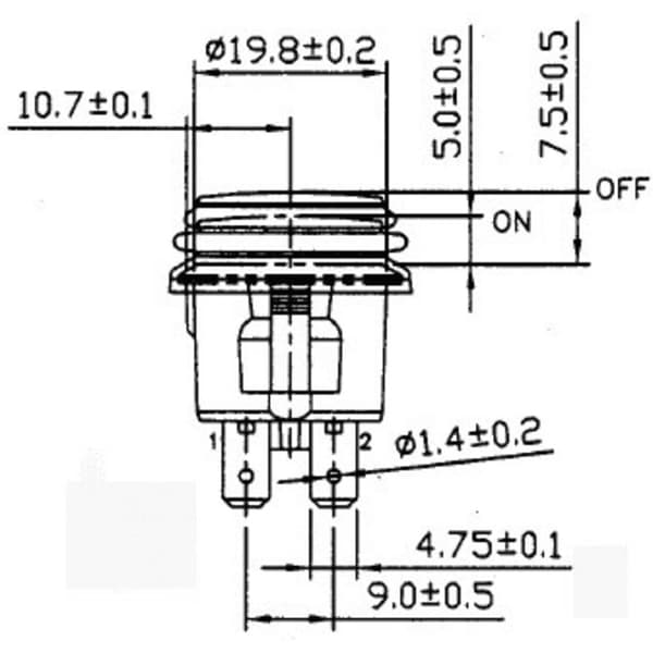 TRU COMPONENTS 1587920 TC-R13-527D2B Tryckströmbrytare 14 V/DC 20 A 1x På/Av låsande Blå 1 st