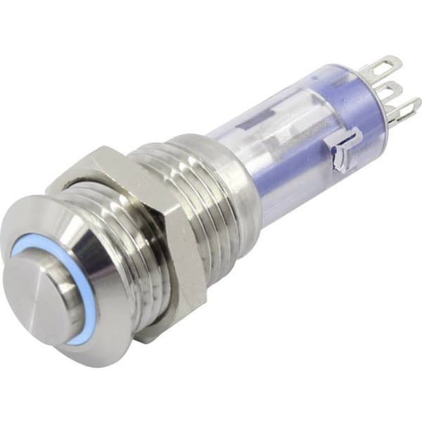 TRU COMPONENTS TC-6647596 LAS4GQH-11ZE/B/24V/S Tryckströmbrytare 48 V 2 A 1x På/Av låsande Blå 1 st