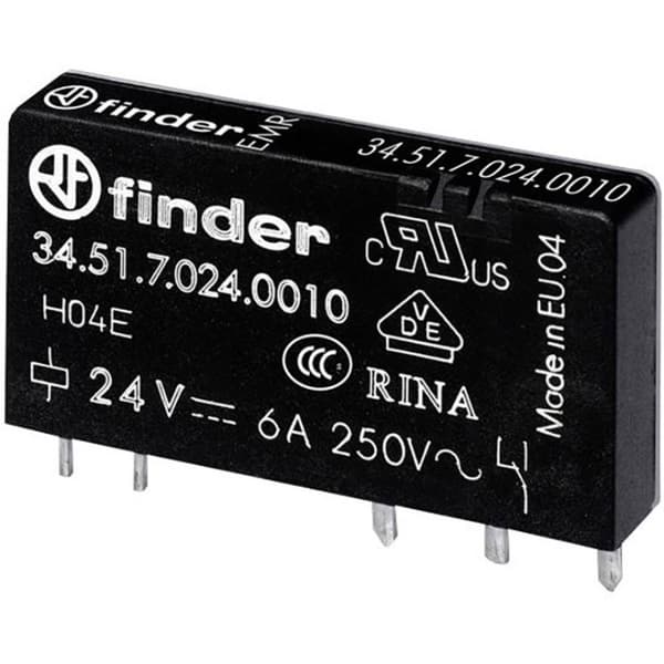 Finder 34.51.7.005.0010 Kretskort-relä 5 V/DC 6 A 1 switch 1 st