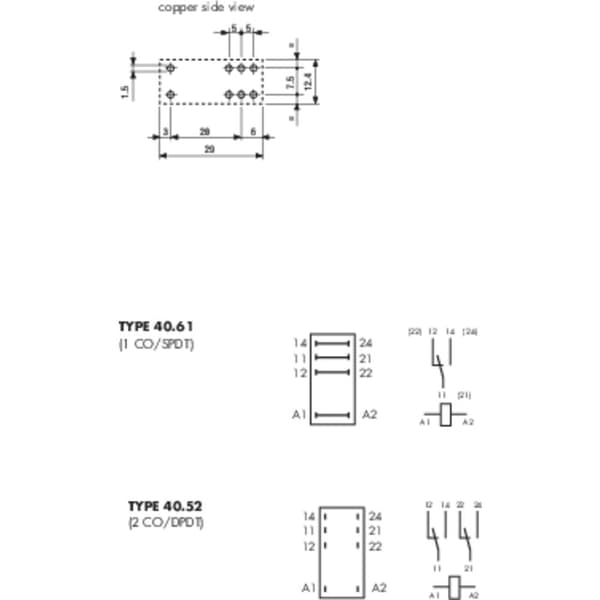 Finder 40.52.8.024.5000 Kretskort-relä 24 V/AC 8 A 2 switch 1 st