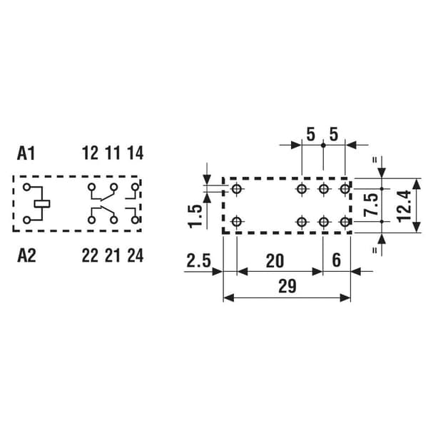 Finder 50.12.9.024.1000 Kretskort-relä 24 V/DC 8 A 2 switch 1 st