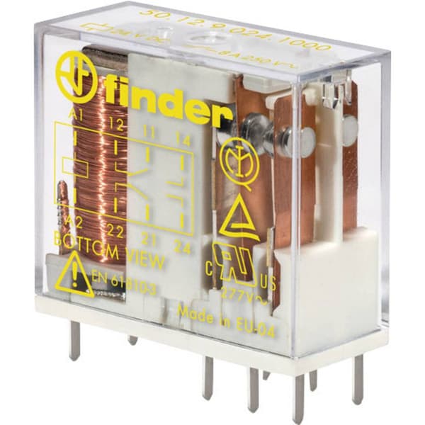 Finder 50.12.9.024.1000 Kretskort-relä 24 V/DC 8 A 2 switch 1 st