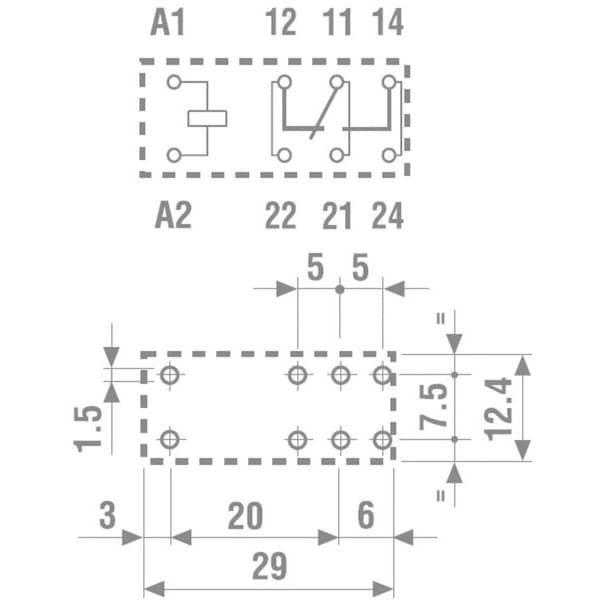 Finder 40.61.7.024.1020 Kretskort-relä 24 V/DC 16 A 1 switch 1 st