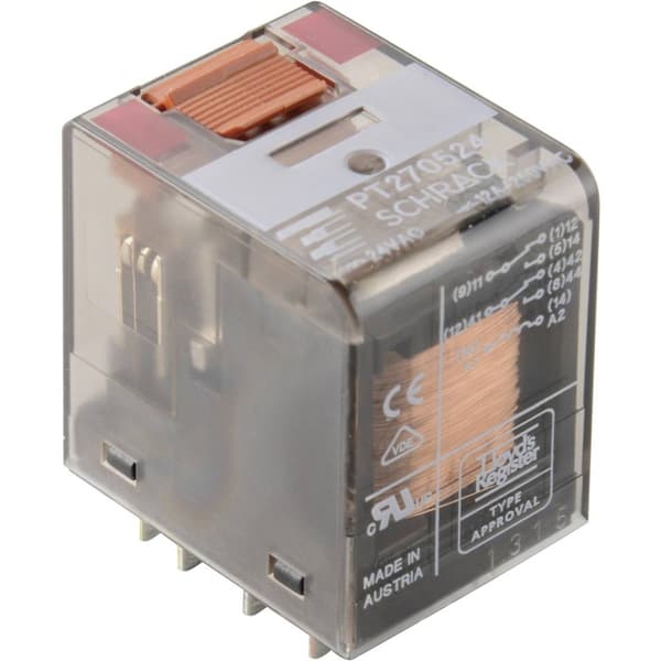 TE Connectivity PT270024 Miniatyrrelä 24 V/DC 12 A 2 switch 1 st