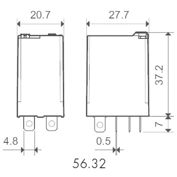 Finder 56.32.9.012.0040 Insticks-relä 12 V/DC 12 A 2 switch 1 st