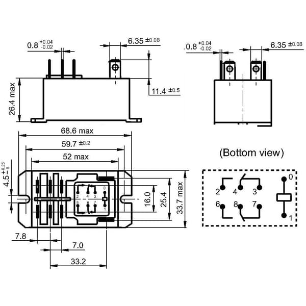 Hongfa HF92F-012D-2C21S Insticks-relä 12 V/DC 30 A 2 switch 1 st