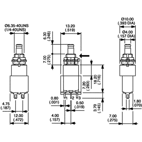 APEM 8632A 8632A Tryckströmställare 250 V/AC 3 A 1x På/(På) momentan 1 st