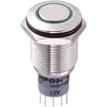 Miniatyrbild 1 av 3: TRU COMPONENTS 701846 LAS2GQF-22ZE/G/12V/N/P Vandalskyddad Tryckströmbrytare 250 V/AC 3 A 2x På/På låsande Grön 1 st