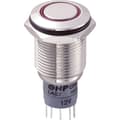 Miniatyrbild 1 av 2: TRU COMPONENTS 701882 LAS2GQF-11E/R/12V/N/P Vandalskyddad Tryckströmställare 250 V/AC 3 A 1x På/(På) momentan Röd IP67
