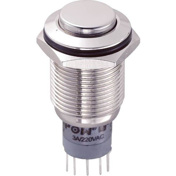 TRU COMPONENTS 701932 LAS2GQH-22/N/P Vandalskyddad Tryckströmställare 250 V/AC 3 A 2x På/(På) momentan 1 st
